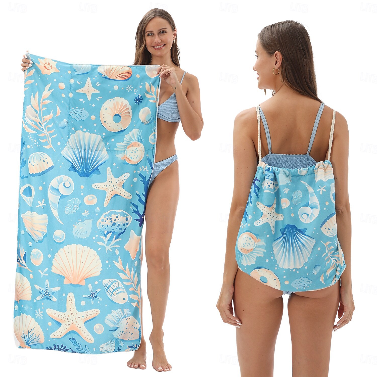 Serviettes de piscine à séchage rapide, serviettes de plage absorbantes 2 en 1, serviettes de camping pliables dans un sac de rangement, pliables, pour piscine, salle de bain, camping de 2025 ? $12.49 –P7