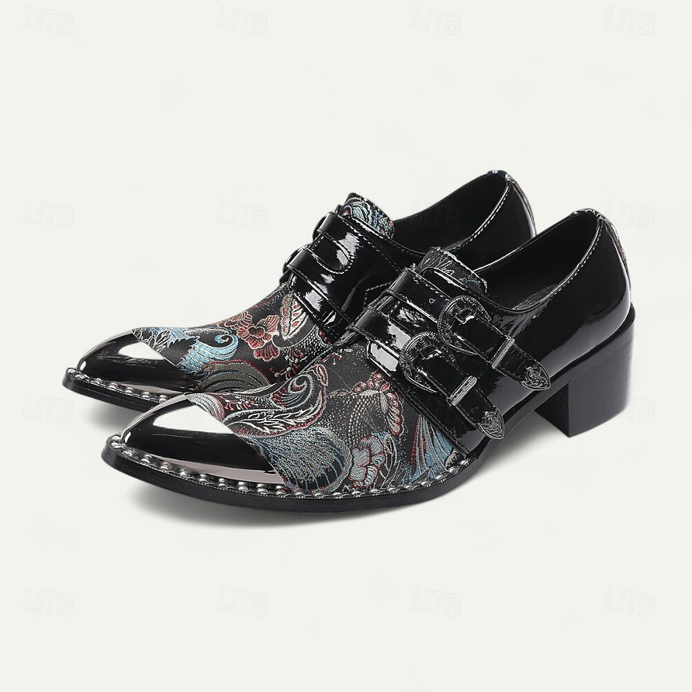Černé kožené monk strap boty pro muže – Chic formální obuv na večírky a noční akce 2025 - $119.99 –P3
