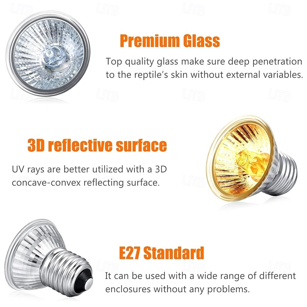 e27 50w uva uvb reptielenlampen schildpad warmtelamp voor reptielen en amfibieën warmte reptielenlamp voor schildpad baardagaam hagedis 4 stuks 2025 - $9.99 –P4