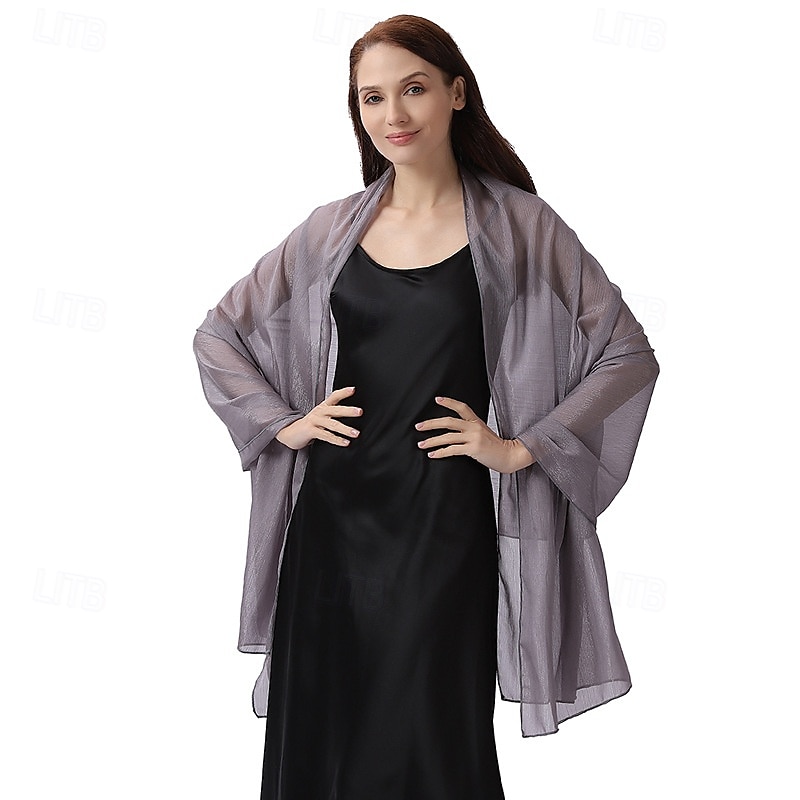 chiffonsjal til dame, aftenkjoler, mykt skjerf, formelt bryllup, brudeskjerf 2025 - $46.99 –P6