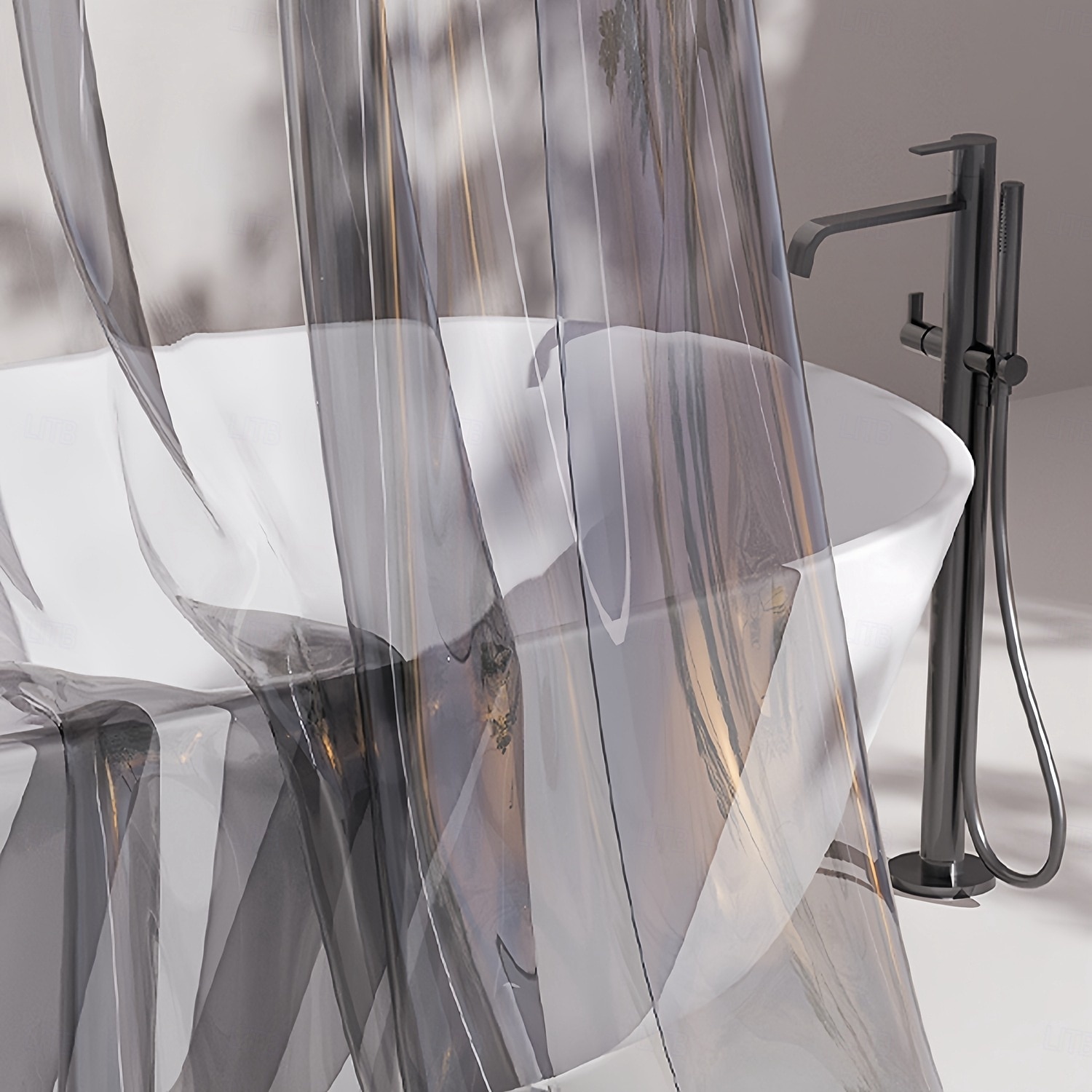 PEVA Shower Curtain Liner, 180x200cm 70"x79" Waterproof Transparent Black Shower Liner, Lightweight Plastic Shower Curtain Liners for Bathroom 12 Grommet Holes 2026 - $15.49 –P3
