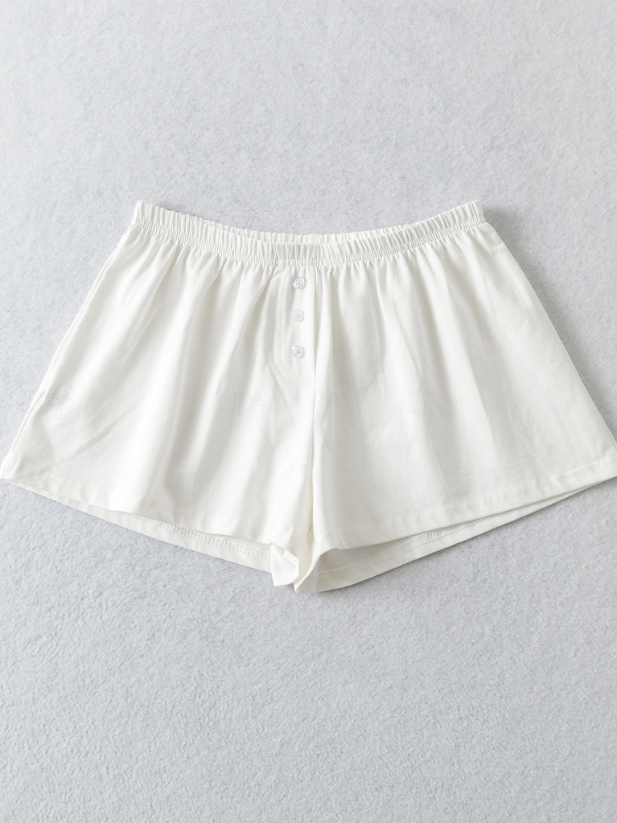 Dámské šortky Jednobarevné Chinos Módní Casual Athleisure Krátké Střední pas Hladké Elastický pás Pohodlné Měkké Komfortní Elastické Venku Ulice Světle šedá Černá Bílá Modrá Léto Volný střih 2025 - $15.99 –P13