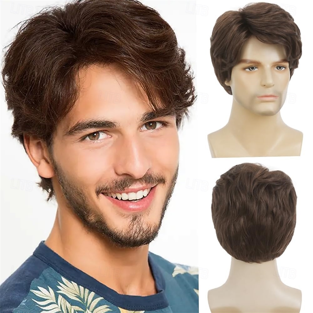 Mens Short Red Wig Synthetic Natural Looking Halloween Cosplay Hair Wig for Male Guy 2026 - $25.99 –P9