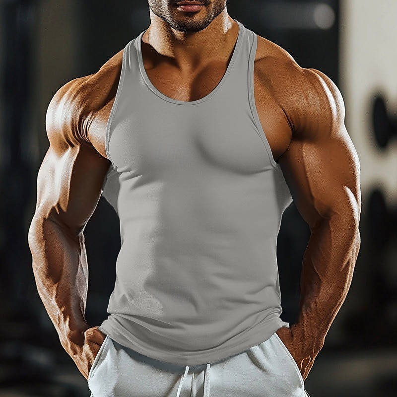 Homme Débardeur Gilet Sous-Vêtements T-shirt sans manches Sans manches Col ras du cou Été Uni Mode Classique Confortable Sportif Rue Sports Fête Noir Blanche Rouge Foncé T-shirt haut de gamme pour de 2025 ? $10.49 –P9