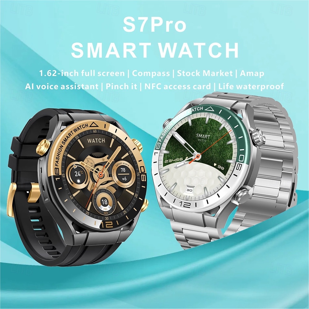 S7PRO Smart Watch 1.62" HD Display Bluetooth Call Smartwatch for Android iOS – Compass, Message & Music Control, Sport Mode 2025 - $64.99 –P1