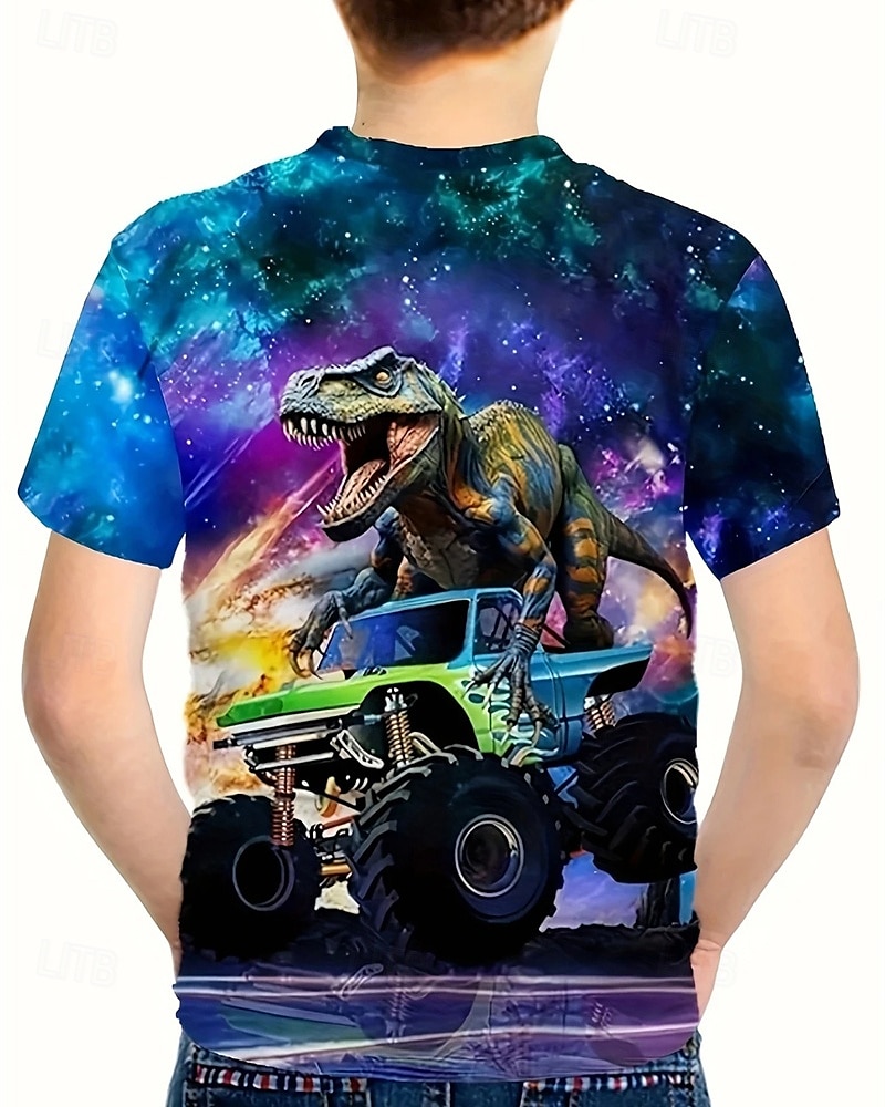 Chlapecké 3D Dinosaurus Tričko Košilky Krátký rukáv Léto Jaro Módní Základní Děti 4-12 let Tričkový Venkovní Ležérní Denní Běžný 2025 - $11.99 –P2