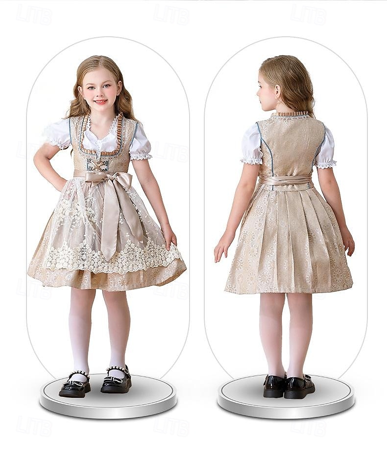 Oktoberfest Encaje Vestidos Delantal Blusa con falda acampanada Mucama bávaro Alemán Munich prados Chica Carnaval Festival de Cerveza Paño de estilo tradicional 2026 - $79.99 –P1
