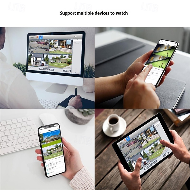 2025年 9MPトリプルレンズ屋外Wi-Fiセキュリティカメラ - 自動追跡、3画面プレビュー、ナイトビジョン、IP66防水機能付きPTZ監視カメラ  コレクション – $101.99 –P12