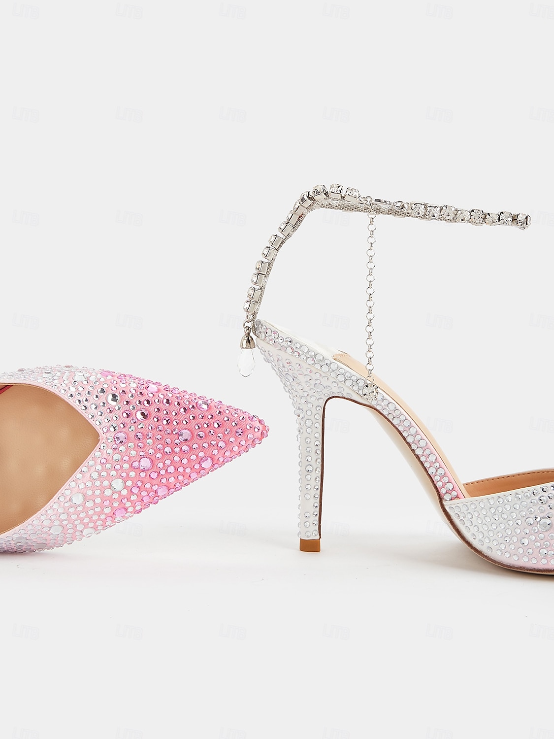 női átmenetes kristályos slingback magassarkú tűsarkúval - élénk és csillogó magassarkúk exkluzív koktélpartikra 2025 - $54.99 –P2
