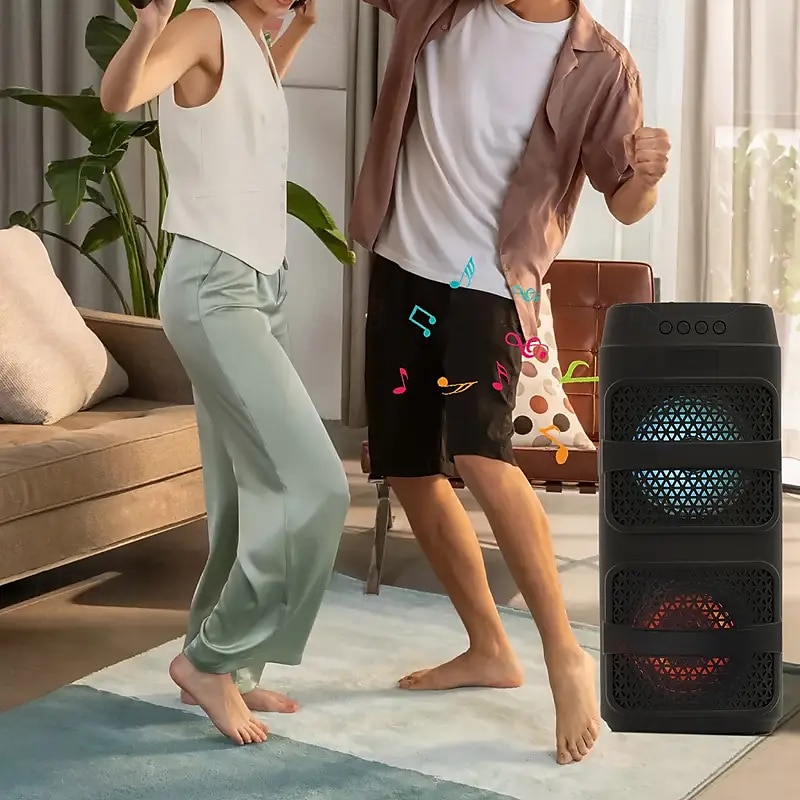 Bluetooth-колонка для вечеринок с подсветкой RGB — громкий стереозвук 4 дюйма, подключение через TWS, цветная светодиодная подсветка, возможность подзарядки, для мероприятий на открытом воздухе, домашних танцев или караоке 2025 - €21.41 –P8