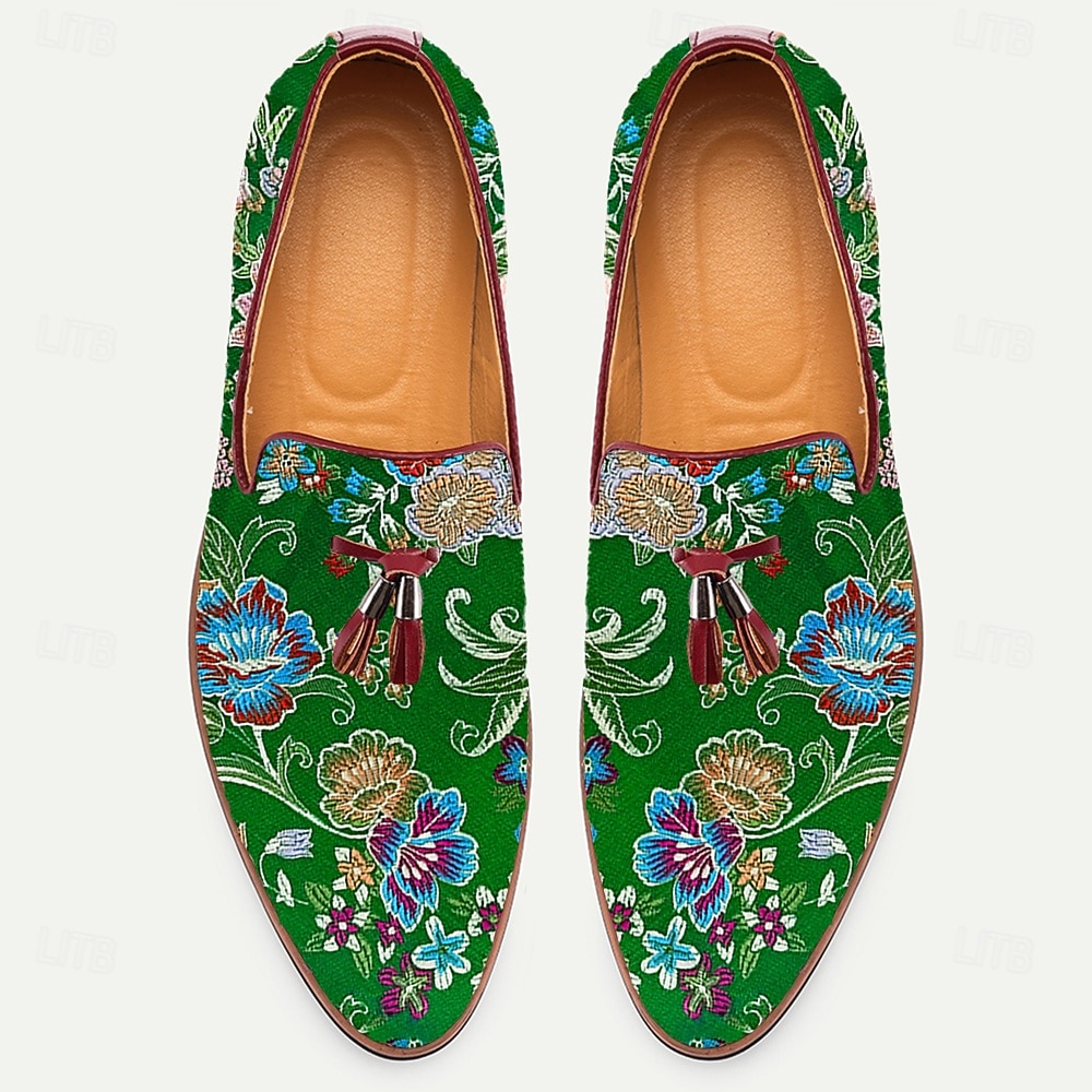 Miesten Mokkasiinit Tupsukenkä Kävely PU-nahka Jakardikangas Hengittävä Mukava Liukumaton Loaferit Apila Kesä Kevät Syksy 2025 - $46.99 –P4