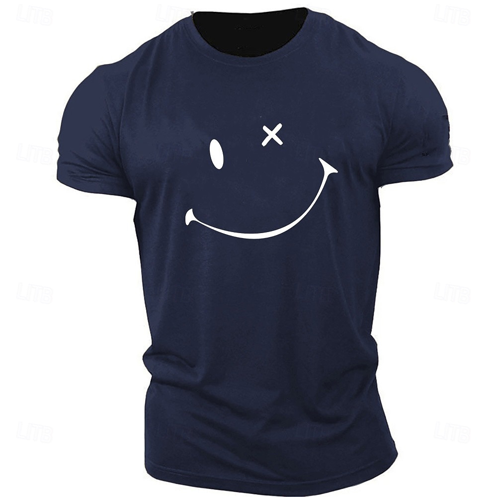 Herr Grafiska tryck Abstrakt T-shirt Grafiska utslagsplatser 100 % bomull Kortärmad Grafisk Skjorta Heather Grey Svart Vit Bekväm t-shirt Utomhus Gata Modedesignerkläder 2025 - $15.99 –P6
