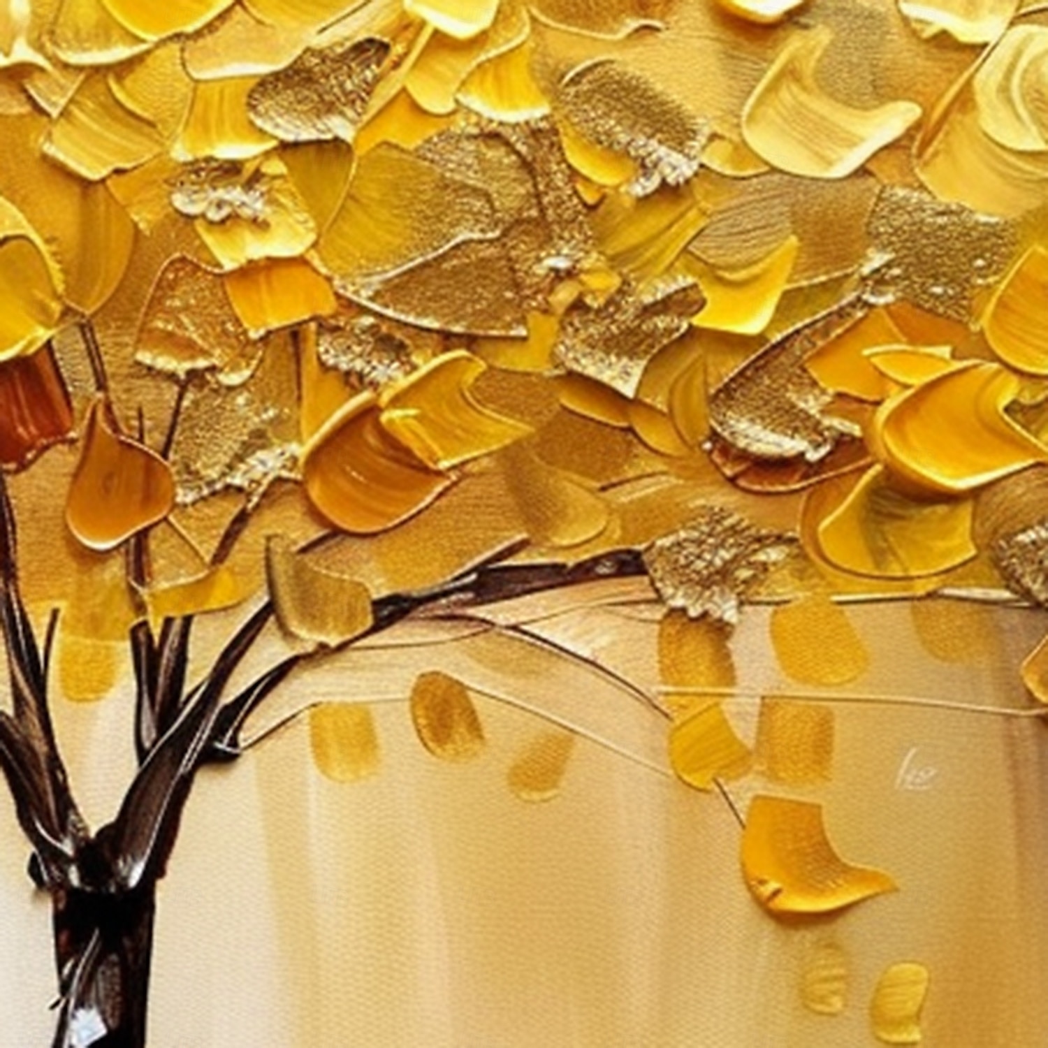 handgemachtes original goldenes Ölgemälde Baum des Lebens auf Leinwand abstrakte Baumlandschaft Wandkunst für Wohndekoration mit gespanntem Rahmen ohne Innenrahmen Gemälde 2025 - $131.99 –P6