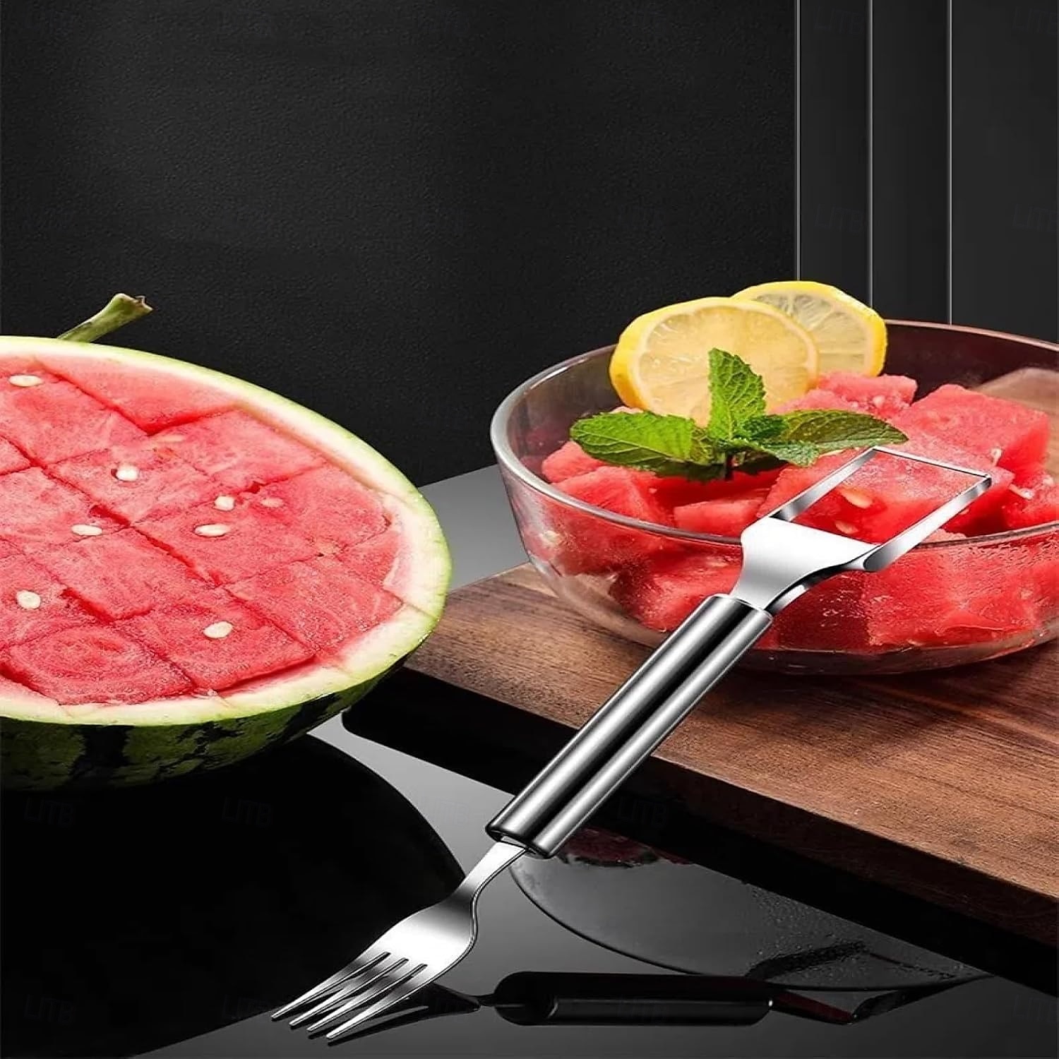 3 pcs Watermelon Knife, Melon Fork, Fruit Tool 2-in-1, Stainless Steel Silver Multiple items, Used for kitchen family camping 2025 - $13.99 –P4