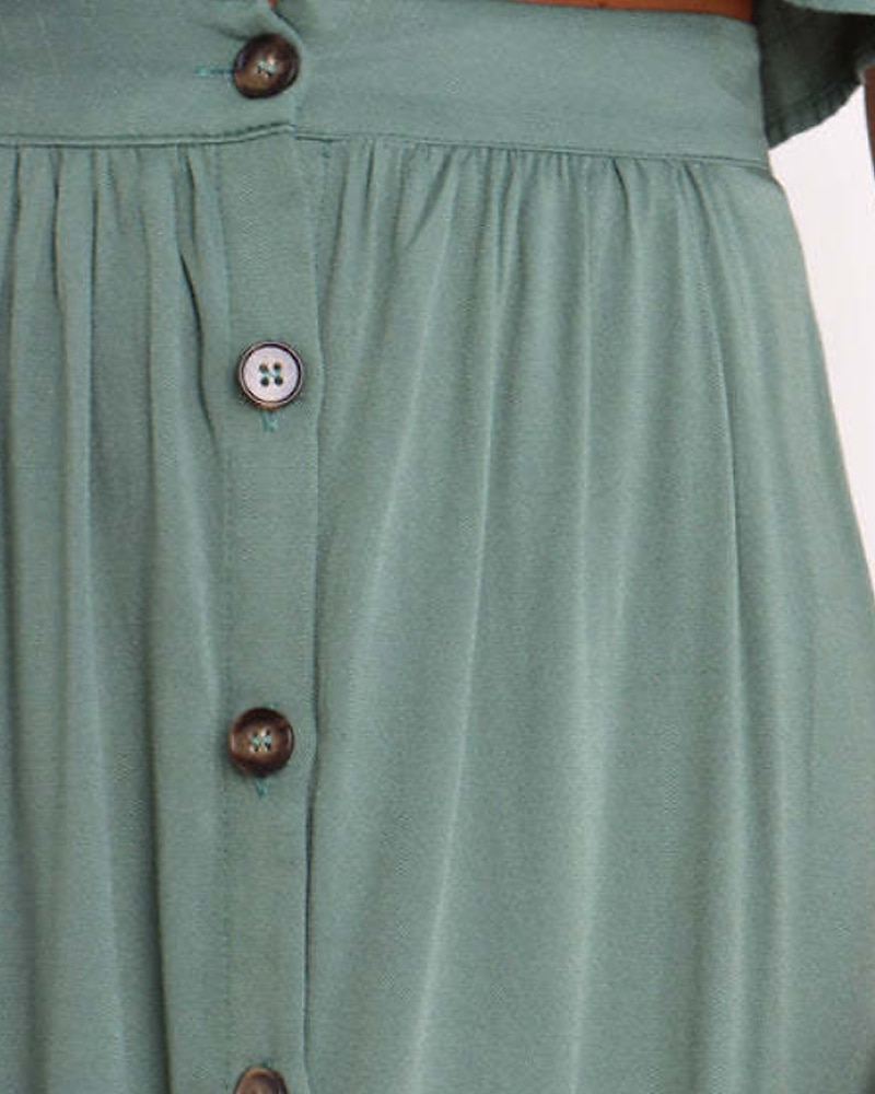 Femmes Jupe Basique Occasionnel Midi Taille Basse Jupes Uni Froncé Micro-Élastique Vacances Rue Noir Blanche Vert Menthe Vert Été Coton de 2025 ? $21.99 –P10