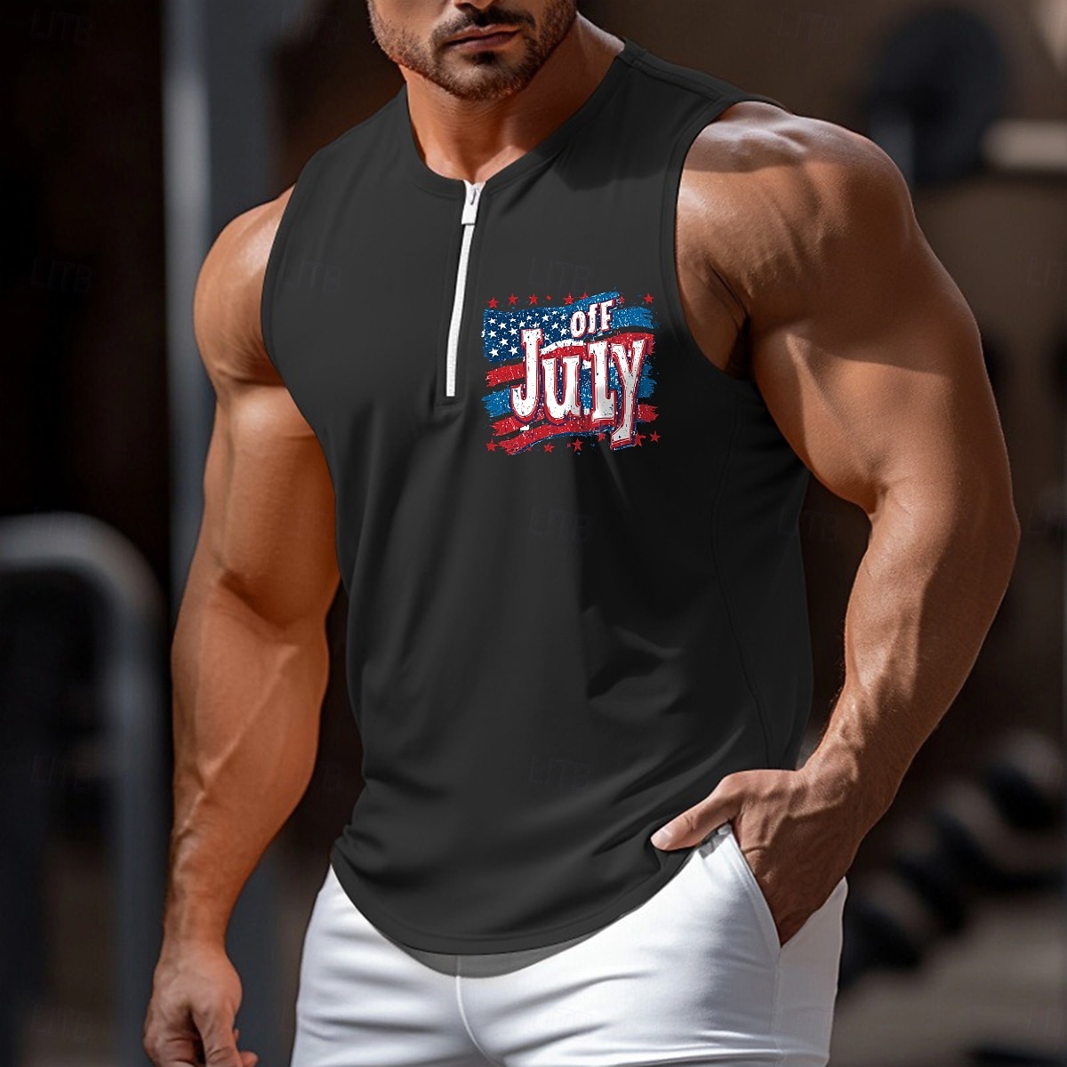 Bărbați Bluză Vestă Sub Cămașă Cămașă fără mâneci Fără manșon Stil Nautic În V Vară Simplu Ziua Independenței Modă Sportiv Clasic Uscare rapidă Grafică Stradă Casual Sport Negru Alb Trifoi Top tricou 2025 - $12.99 –P5
