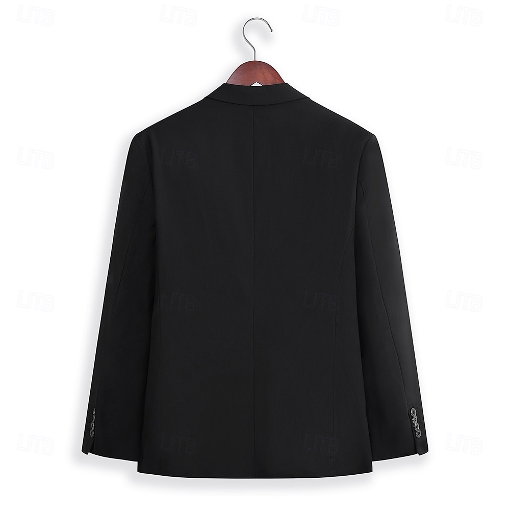 Trajes de Fiesta para Hombre Trajes de Regreso a Casa Corbata Negra Smokings Moda Formal de Color Sólido Ajuste Estándar 2 Piezas De Un Solo Botón 2025 - $119.99 –P3