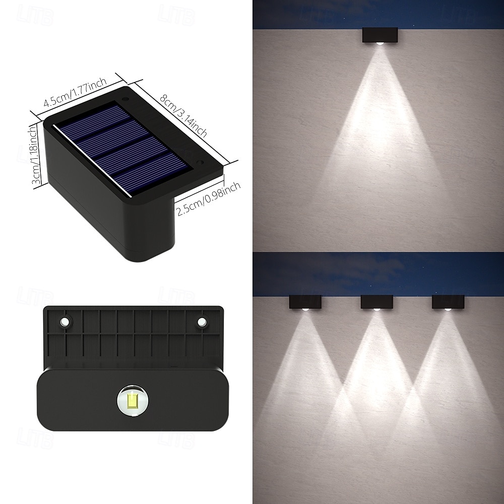 4/8 sztuk lamp solarnych LED na ścianę zewnętrzną IP65 wodoodporna lampa ścienna do domu, ogrodu, schodów, ogrodzenia, basenu, ogrodu, oświetlenia dekoracyjnego 2026 - $23.99 –P1