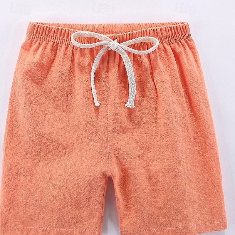 Barn Pojkar Shorts Ensfärgat Mjukt Komfort Shorts Utomhus Grundläggande Svart Gul Vin Mid midja 2025 - $4.99 –P5