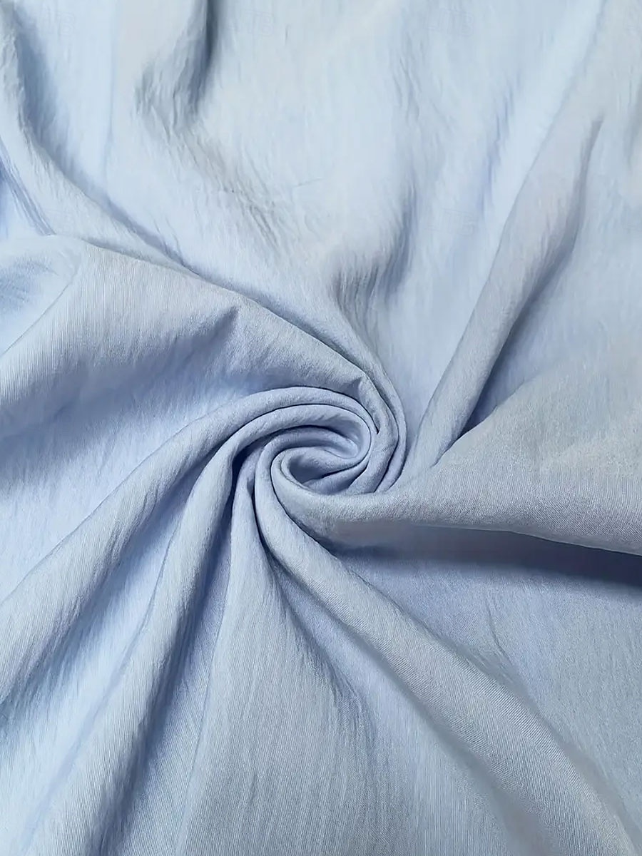 Pentru femei Bluză Culoare solidă Elegant Casual Manșon scurt Asimetric Topuri obișnuite Zilnic Concediu Plisată Albastru piscină Vară 2025 - $22.99 –P4