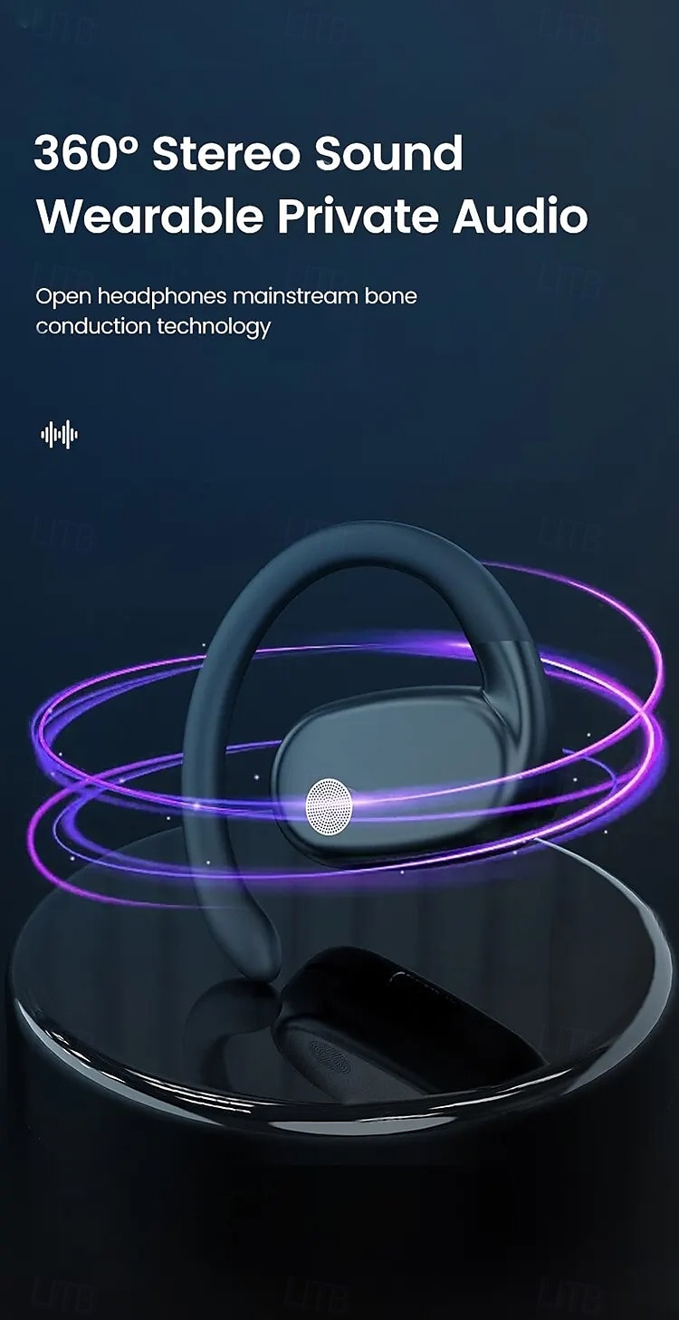 YJ76 TWS Ear Hook Headphones Bluetooth 5.2 – Open-Ear Design, HiFi Stereo, Noise Cancelling Mic, Long Battery Life, Waterproof, for Workout Travel Gaming 2025 - $20.99 –P2