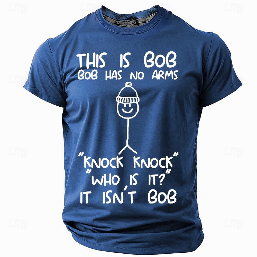 Men's Funny Bob Knock Knock Joke T-Shirt - 'This is Bob Has No Arms It Isn't Bob' Graphic Tee Short Sleeve Humor 2026 - $19.49 –P2