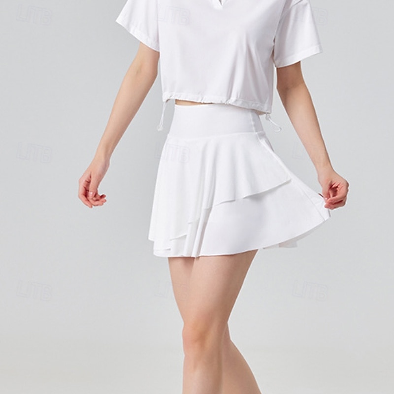 Mujer Color sólido Falda casual Faldas de tenis con pantalones cortos Multi capa UPF50+ Dispersor de humedad Tenis Golf pepinillo Negro Blanco Amarillo Ropa de tenis 2026 - $26.99 –P3