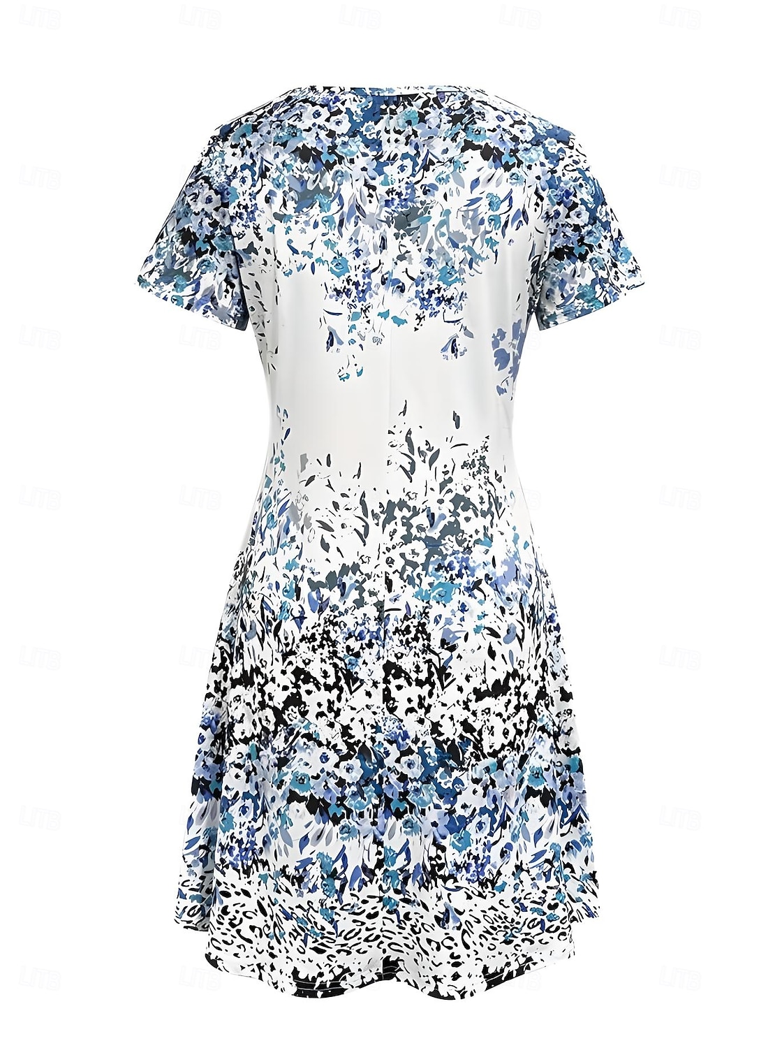 Damen Minikleid T-Shirt-Kleid Sommerkleid A Linie Kleid Urlaub Lässig Boho Ausgehen Strand Normale Passform Blumen Grafik Kurzarm V Ausschnitt Blau Sommer Frühling 2025 - $25.99 –P2