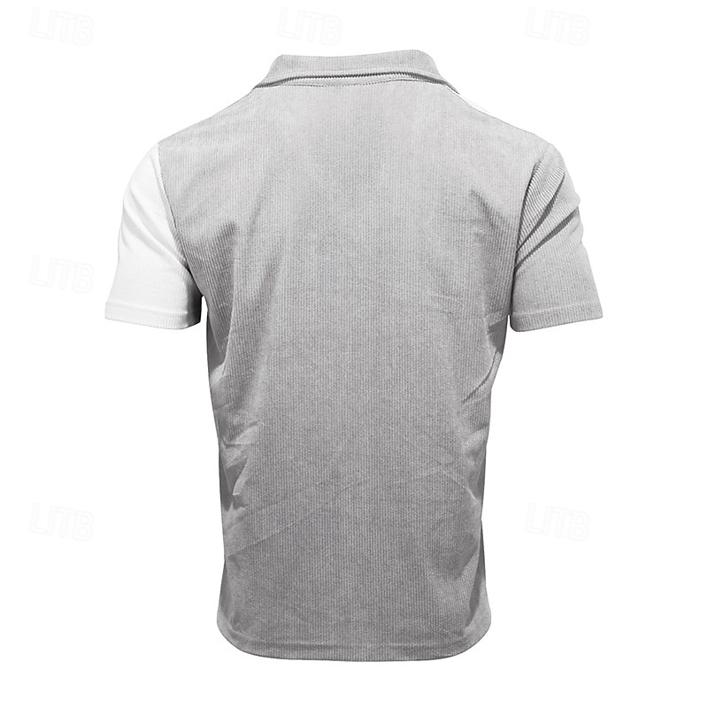 Per uomo Camicia Camicia Estiva Camicia casual Camicia di Velluto a Coste Camicia con Bottoni Camicia cargo Nero Blu Verde Kaki Grigio Manica Corta Blocco di colori Colletto cubano Casuale Quotidiano del 2025 a $21.99 –P7
