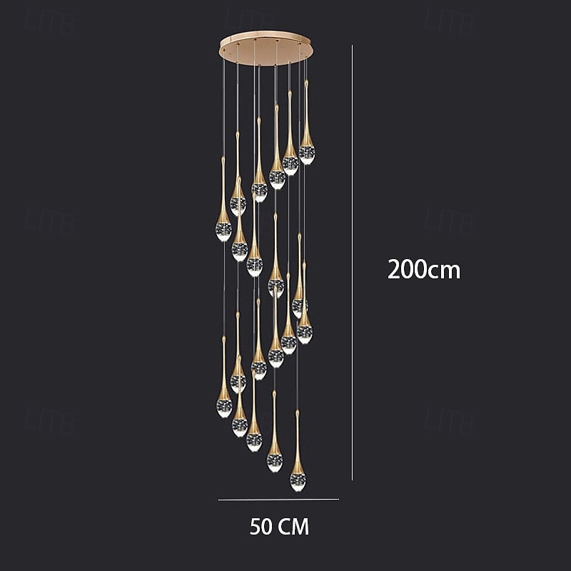 Lampada a sospensione a LED dimmerabile con 3/5/6/8/10/12/16/20 luci in cristallo per isola cucina moderna, illuminazione a sospensione regolabile per isola cucina, lampadario a LED nero oro per sala del 2025 a $156.99 –P8