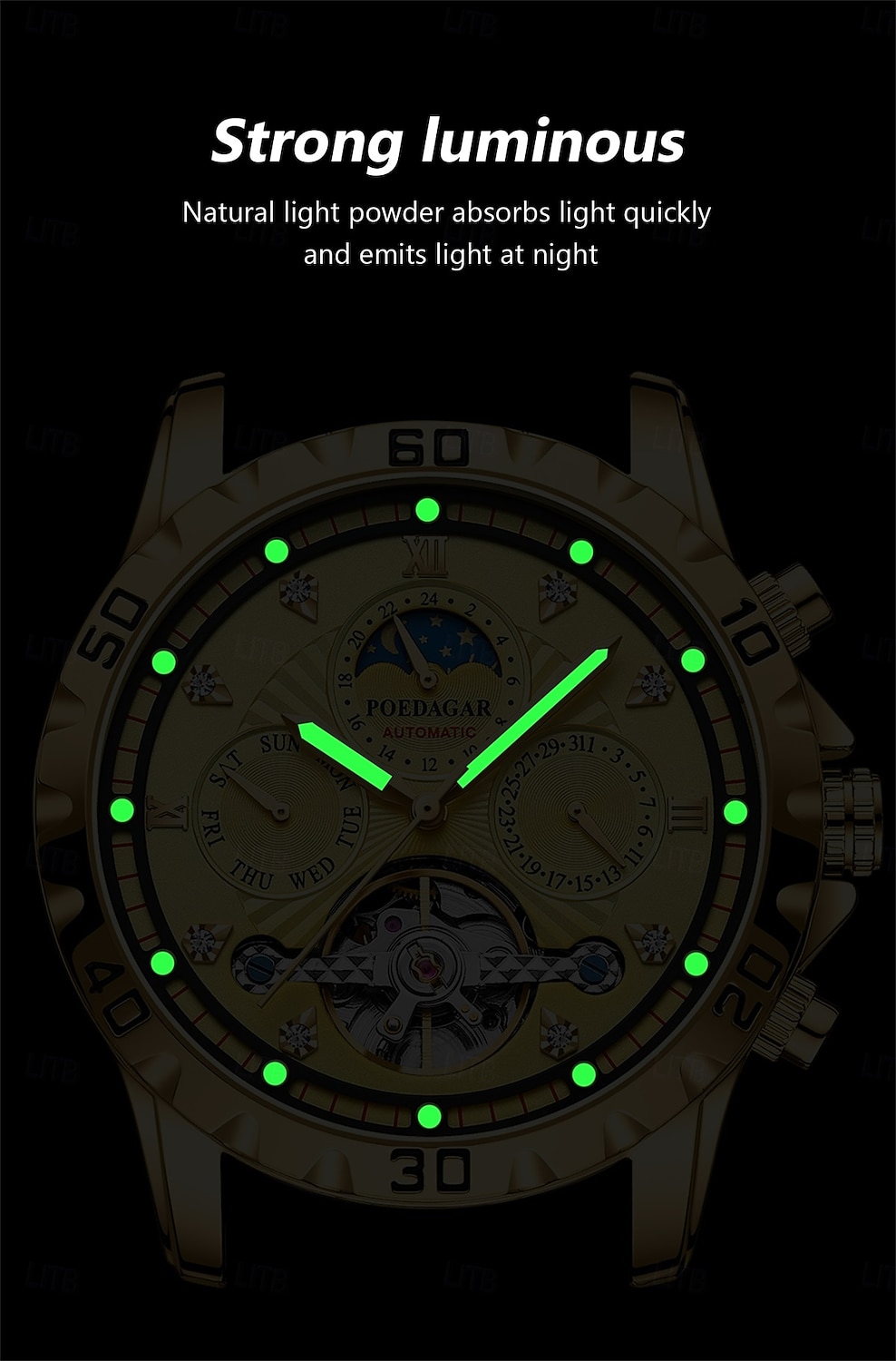 Luxury Hollow Tourbillon Men Watches Waterproof Luminous Automatic Mechanical Watch Date Week Stainless Steel Men Watch 2025 - $58.99 –P7