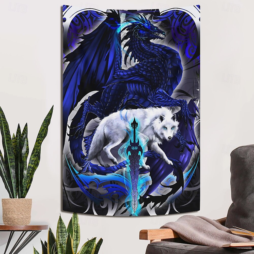 Tapisserie Blacklight de Ruth Thompson Lumineux dans le Noir Fête Lumineuse UV Réactive Psychédélique Brumeuse Tapisserie Suspendue Art Mural pour Salon Chambre Dragonblade ALPHABLADE HAUTE RÉSOLUTIO de 2025 ? $16.99 –P4
