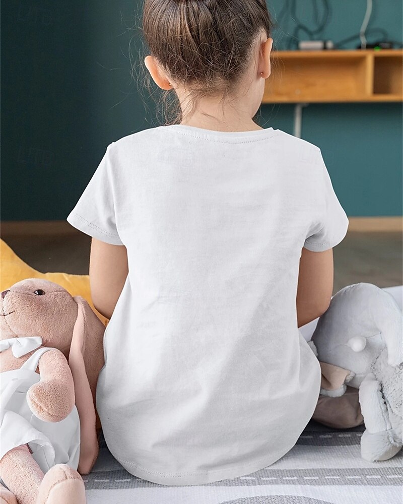 100% Cotton American Independence Day Kids Girls' Black White USA T shirt Tee Crew Neck Short Sleeve Outdoor Vacation Daily Classic Casual Print Summer 2025 - $13.99 –P2