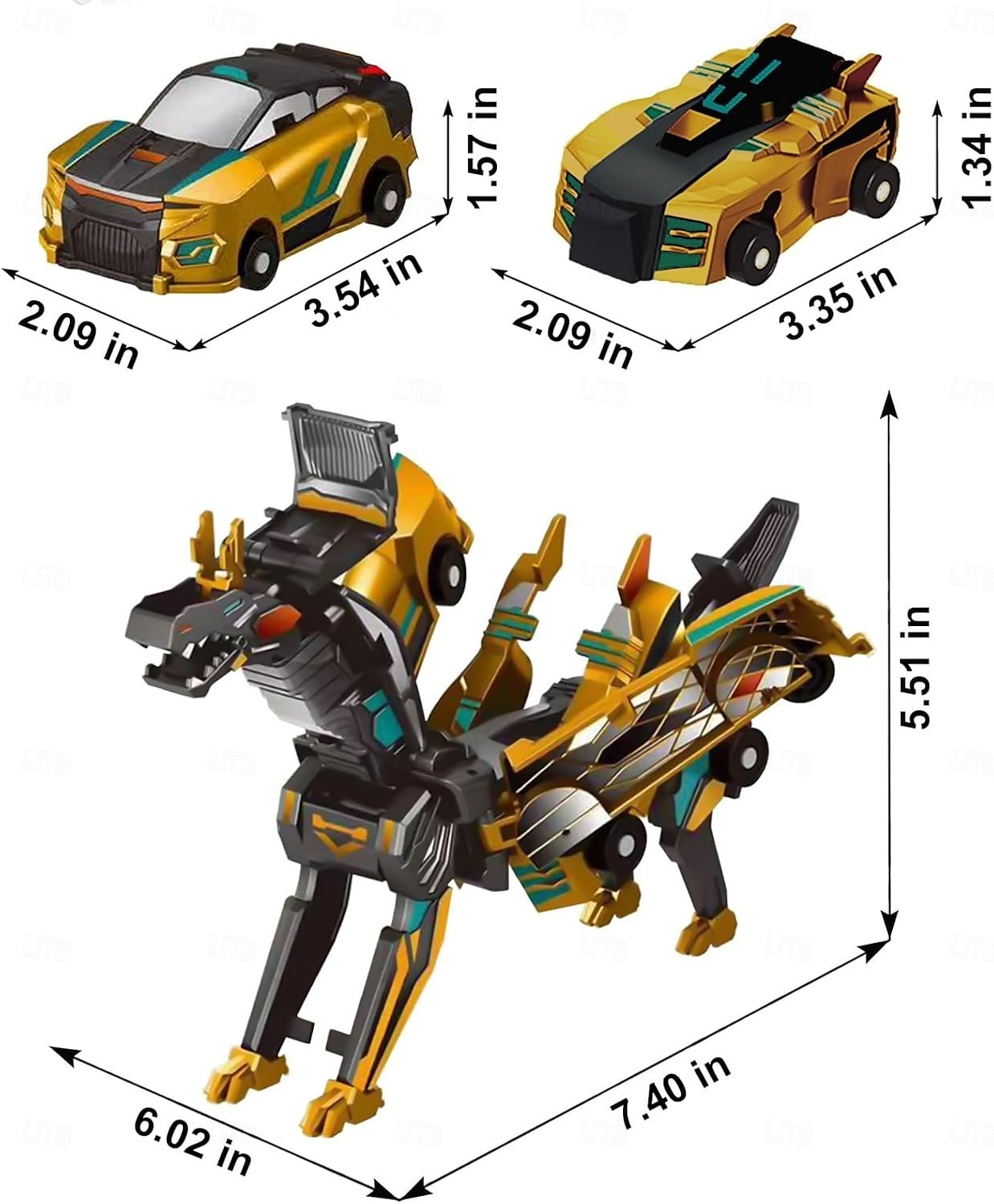 2 In 1 Collision Transforming Dinosaur Car Toy for Kids, Magnetic Automatic Conversion Vehicle, Dino Car Toy Gift for Boys and Girls 2025 - $25.99 –P5