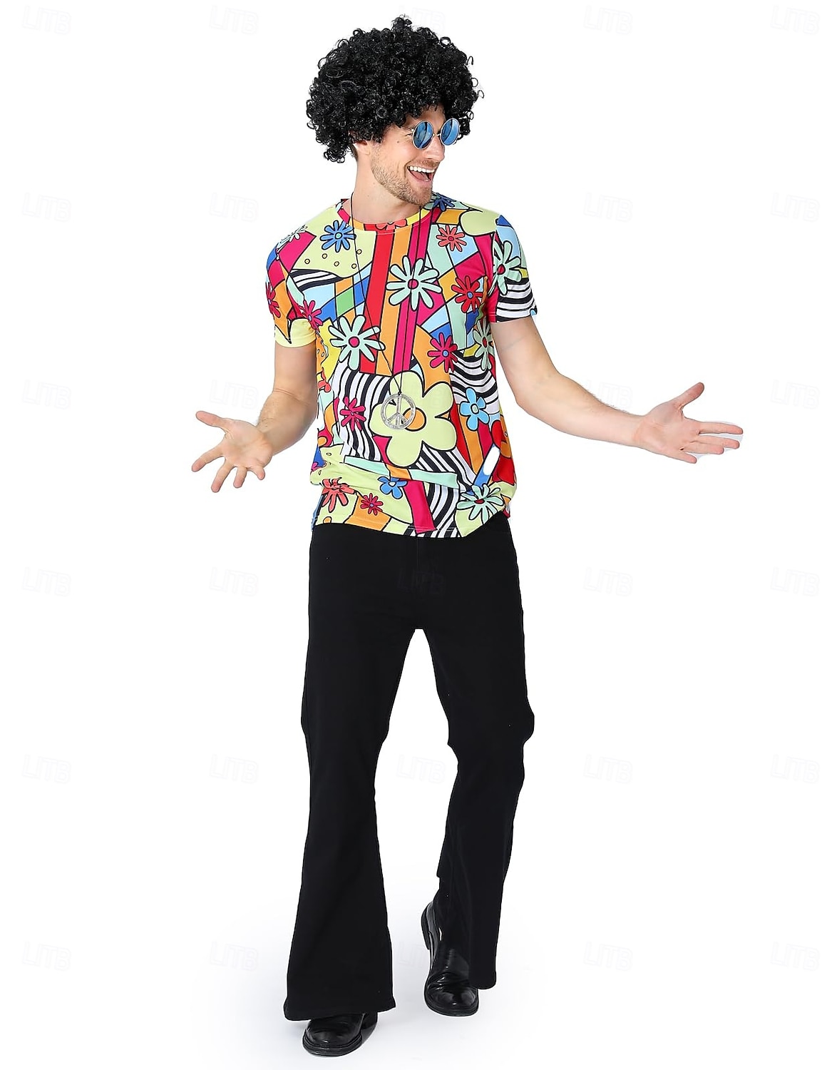 Cosplay kostuum T-Shirt Regenboog Jaren '70 Street Style T-shirt mouw Grafisch voor Voor heren Volwassenen 3D afdrukken  voor Halloween Carnaval Straat Festival 2026 - $19.49 –P4