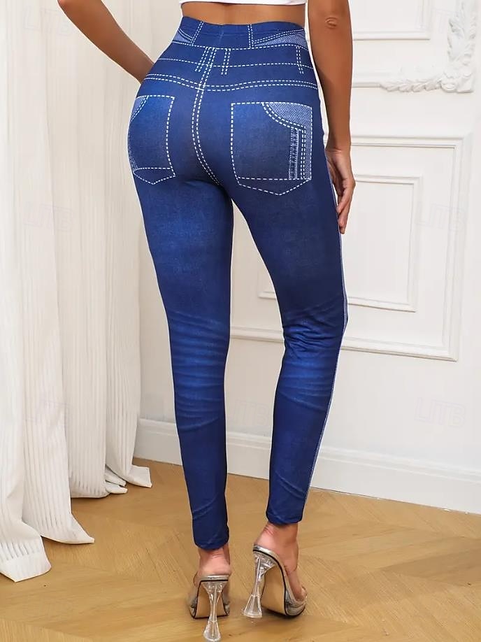 Pantaloni leggings pentru femei 3D Print Vacanță Modă Casual Lungime întreagă Talie înaltă Grafic Abstract Imprimare Respirabil Moale Elastic Vacanță Casual Zilnic Albastru Robin Egg Vară Primăvară 2025 - $19.99 –P3