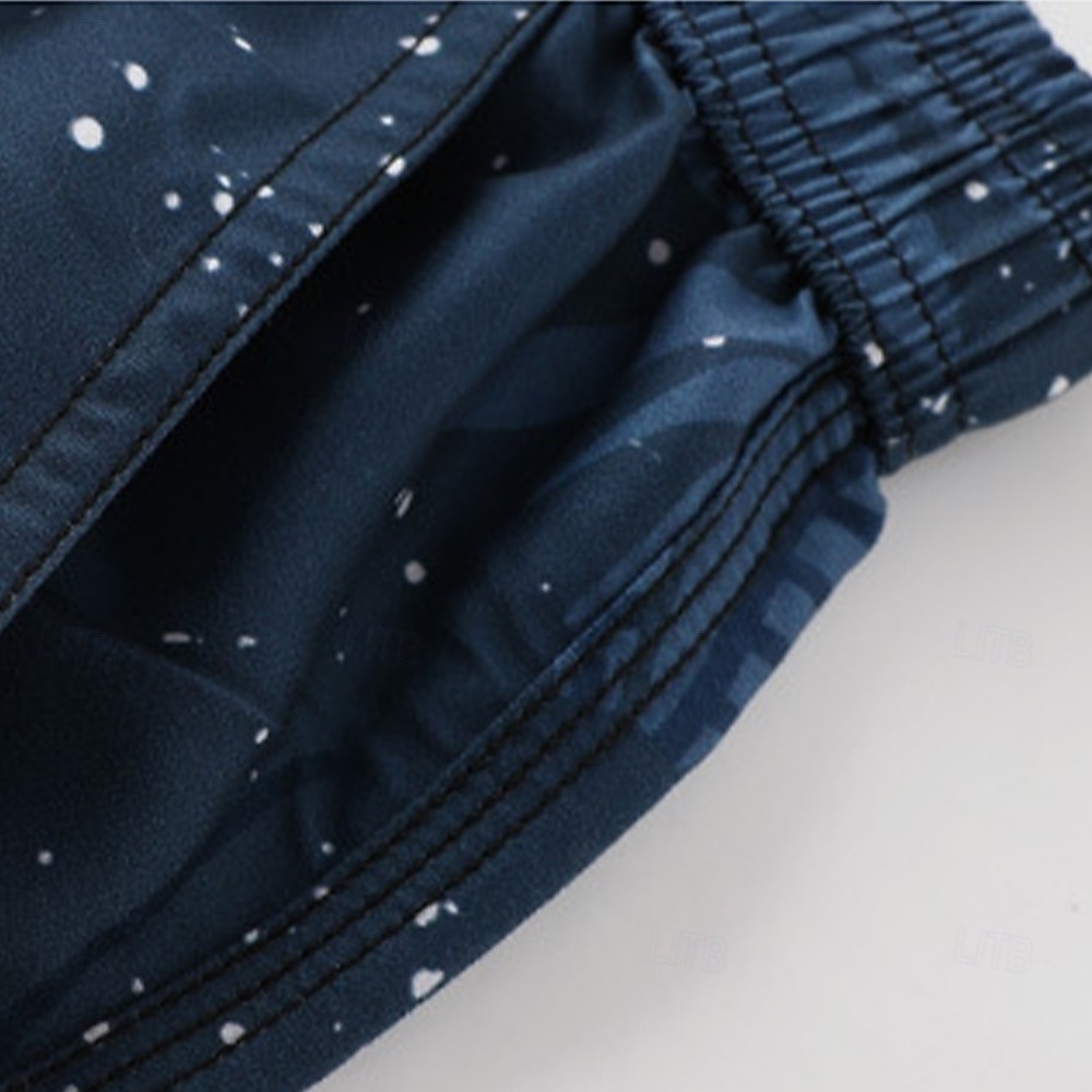 Homens Calção Shorts de praia Com Cordão Gráfico Folha Árvore Respirável Secagem Rápida Comprimento do joelho Ao ar livre Férias Casa Férias Estilo Étnico Azul Marinha Com Stretch de 2025 por $16.49 –P8