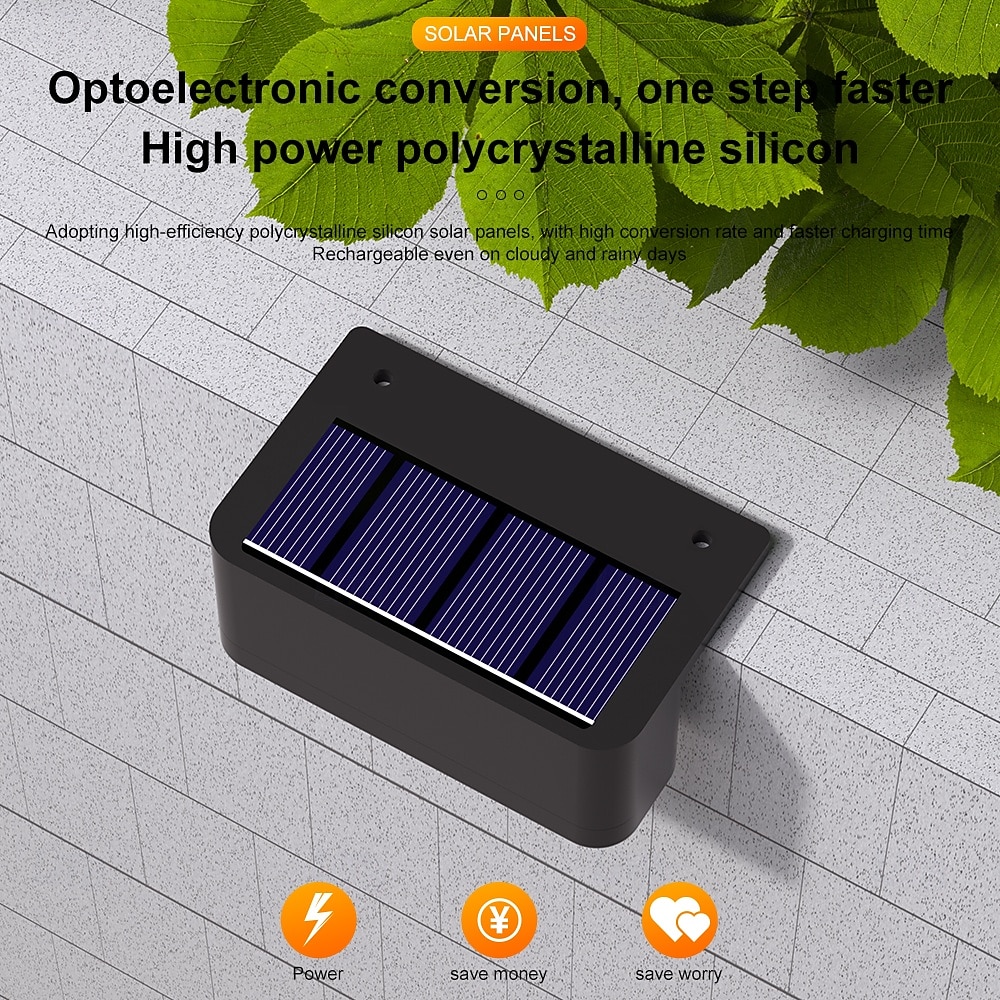 4/8 Pcs LED Solar Wall Lights Outdoor IP65 Waterproof Wall Lamp for House Yard Stair Fence Pool Garden Decor Lighting 2026 - $23.99 –P6