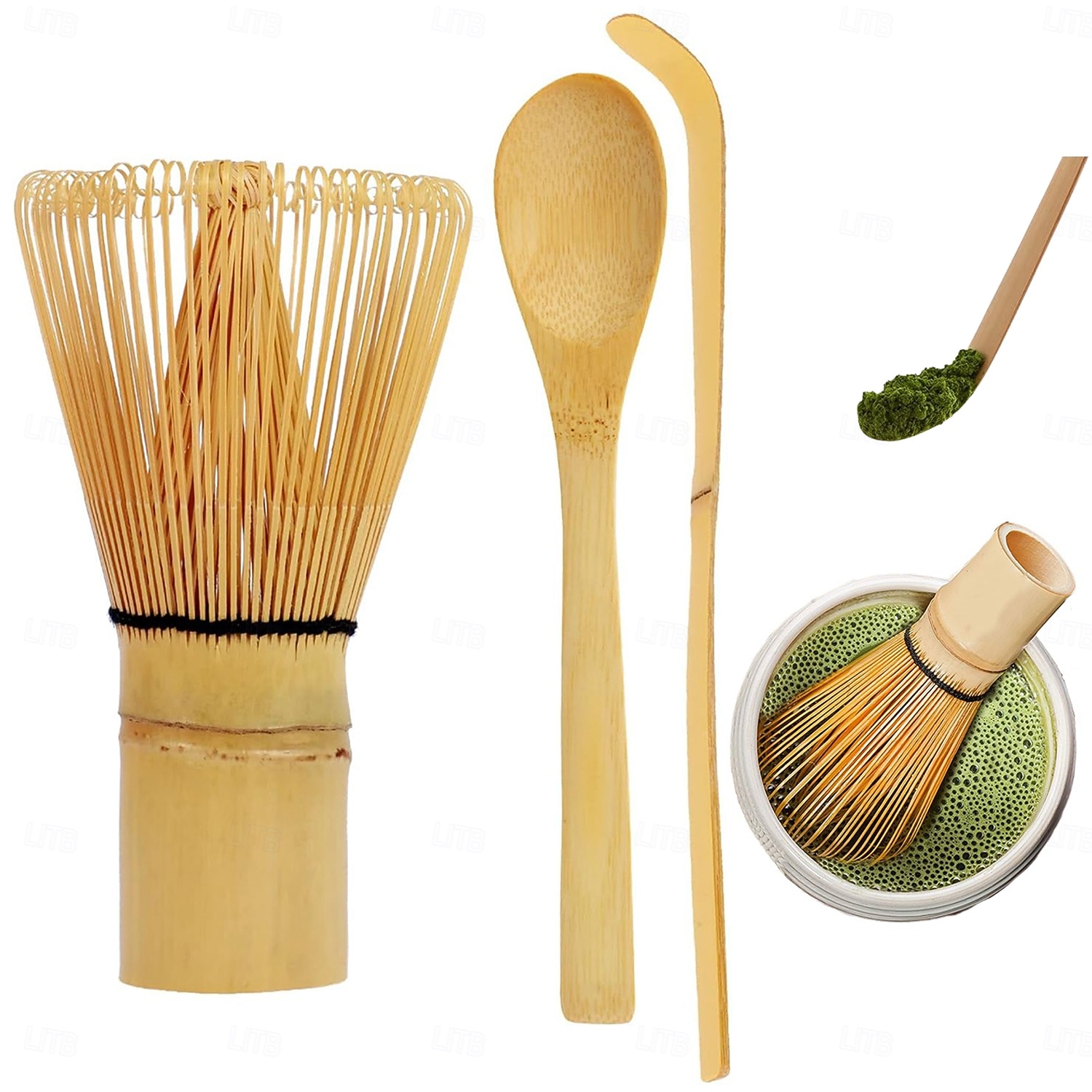 Ensemble de fouets à matcha, fouet japonais en bambou Chasen, cuillère à thé et cuillère à thé, ensemble chashaku, ensemble de fouets pour la cérémonie du thé vert de 2025 ? $23.99 –P1