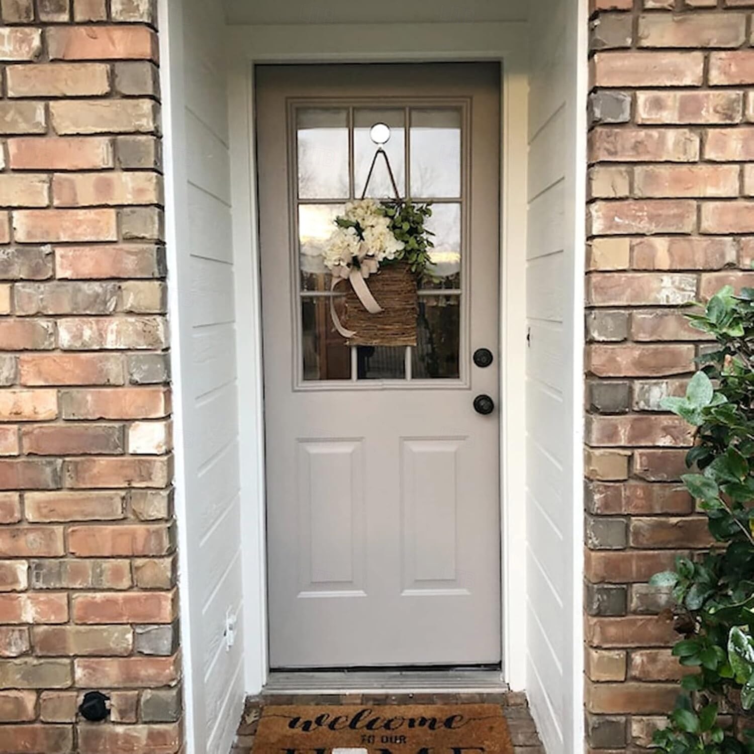 Cream Hydrangea Door Hanger Basket Wreath Spring Wreath Floral Artificial Hydrangea and Vine Basket Door Hanging Decoration with Rustic Twigs for Front Door, Porch, Living Room, Cafe 2025 - $25.99 –P3