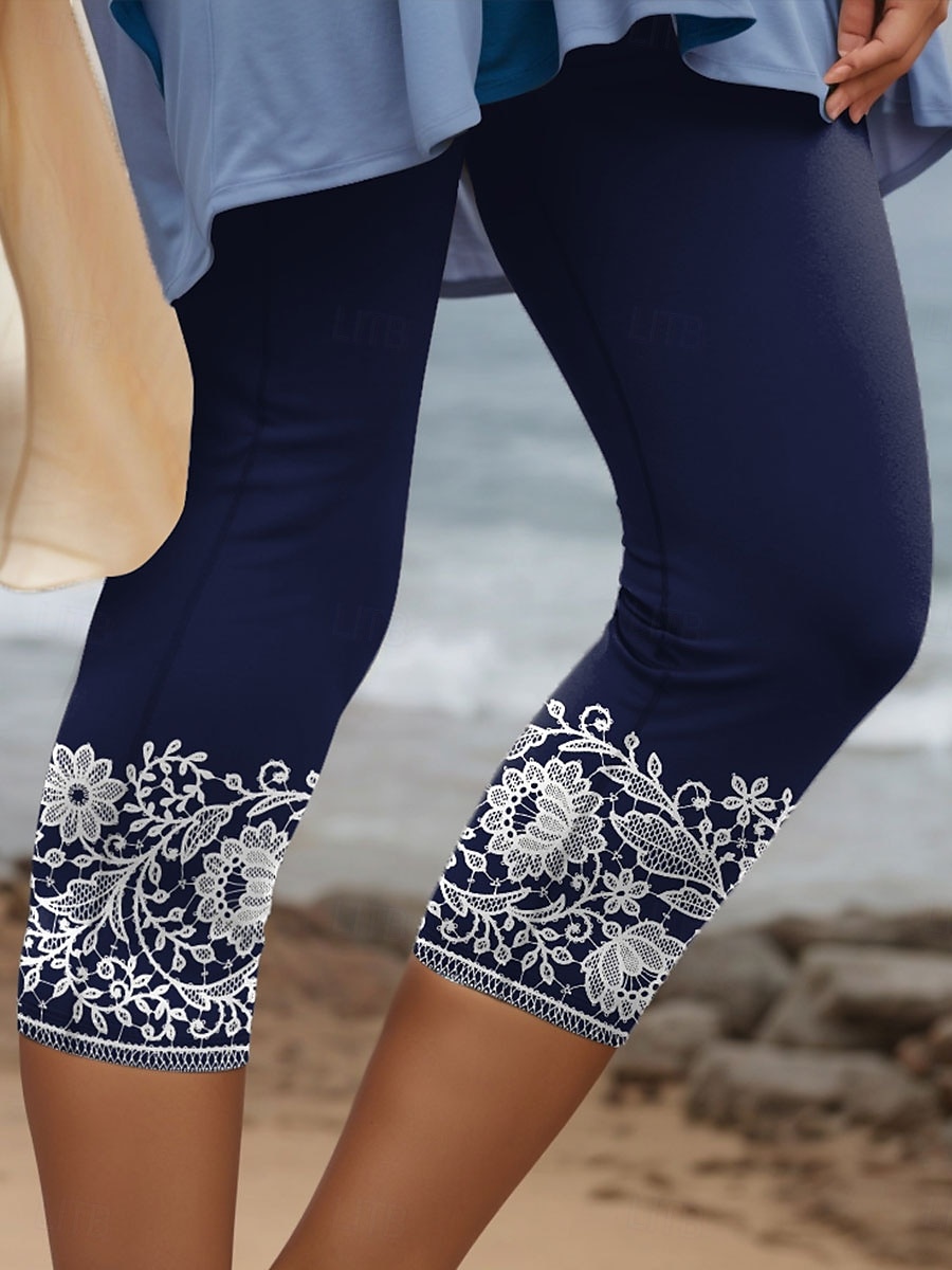 Női leggings Capri nadrág 3D nyomtatás magas elasztikusságú nyaralás vintage divat borjú hosszú magas derekú virágos grafikával nyomtatott lélegző puha rugalmas formális nyaralás irodai 2025 - $18.99 –P3