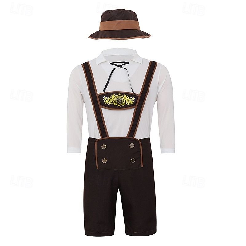 Widmann Qualité Widmann Pantalon Bavarois Cuir - Fête De La Bière - Carnaval - Taille M/L Costume Bavarois Homme
