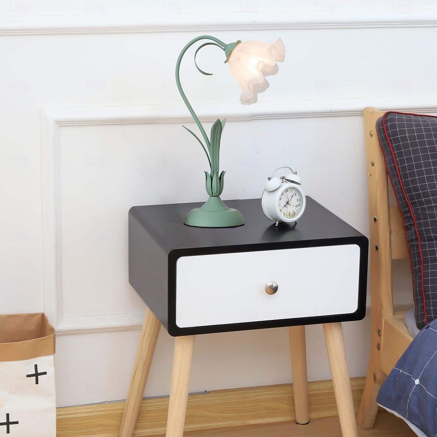 Lanterne à fleurs moderne en verre soufflé, lampe de chevet, veilleuse, 4 modes de couleur, intensité variable, pour chambre à coucher, salon, culot E27 de 2025 ? $66.99 –P2