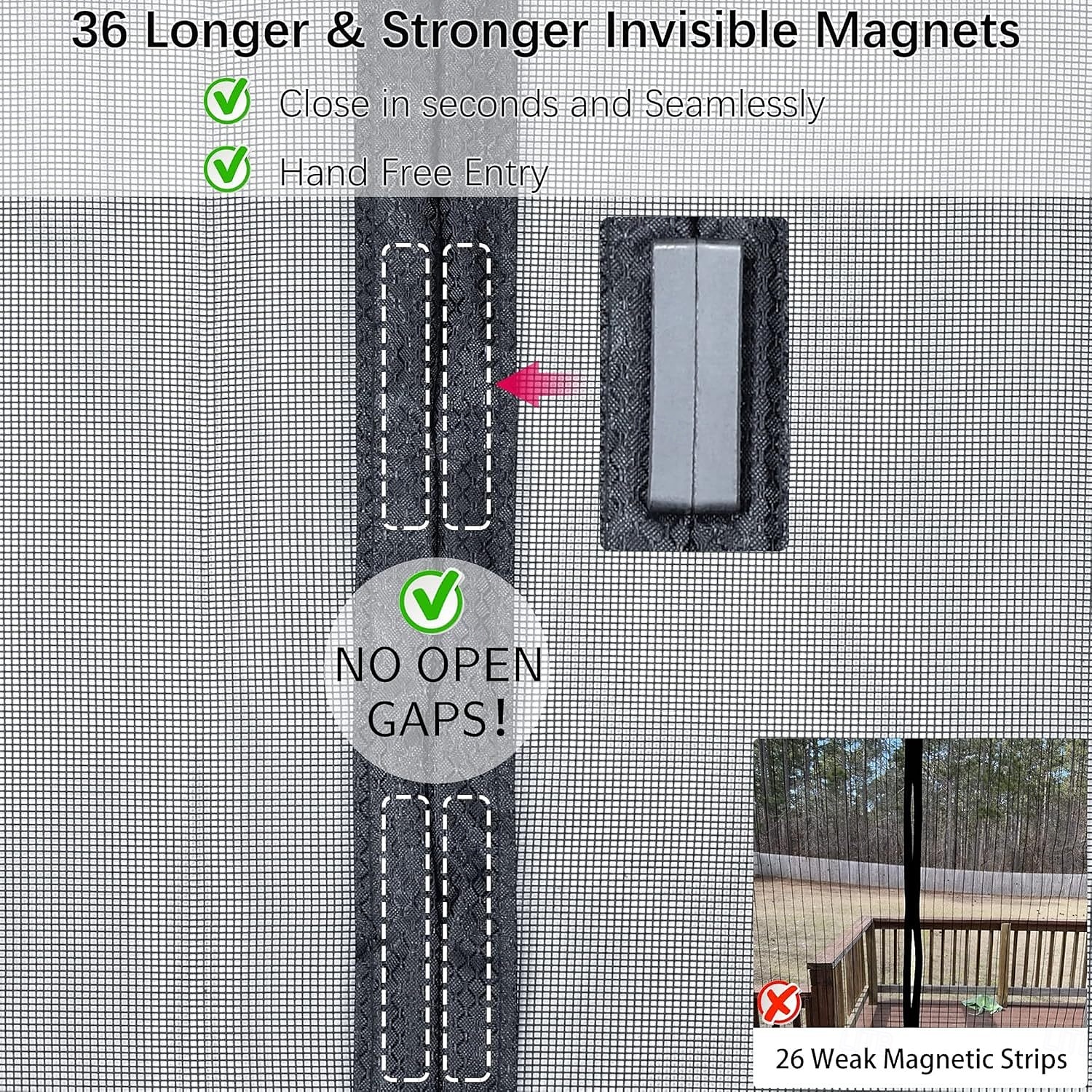 Magnetic Screen Door Portable, Fly Or Bug Screen Magnetic, Doorway Mosquito Net For Sliding Door,Garage,Patio,Kitchen,Living,Window Room,Bedroom,Bar,Pet and Kid Easy Entry 2025 - $15.49 –P2