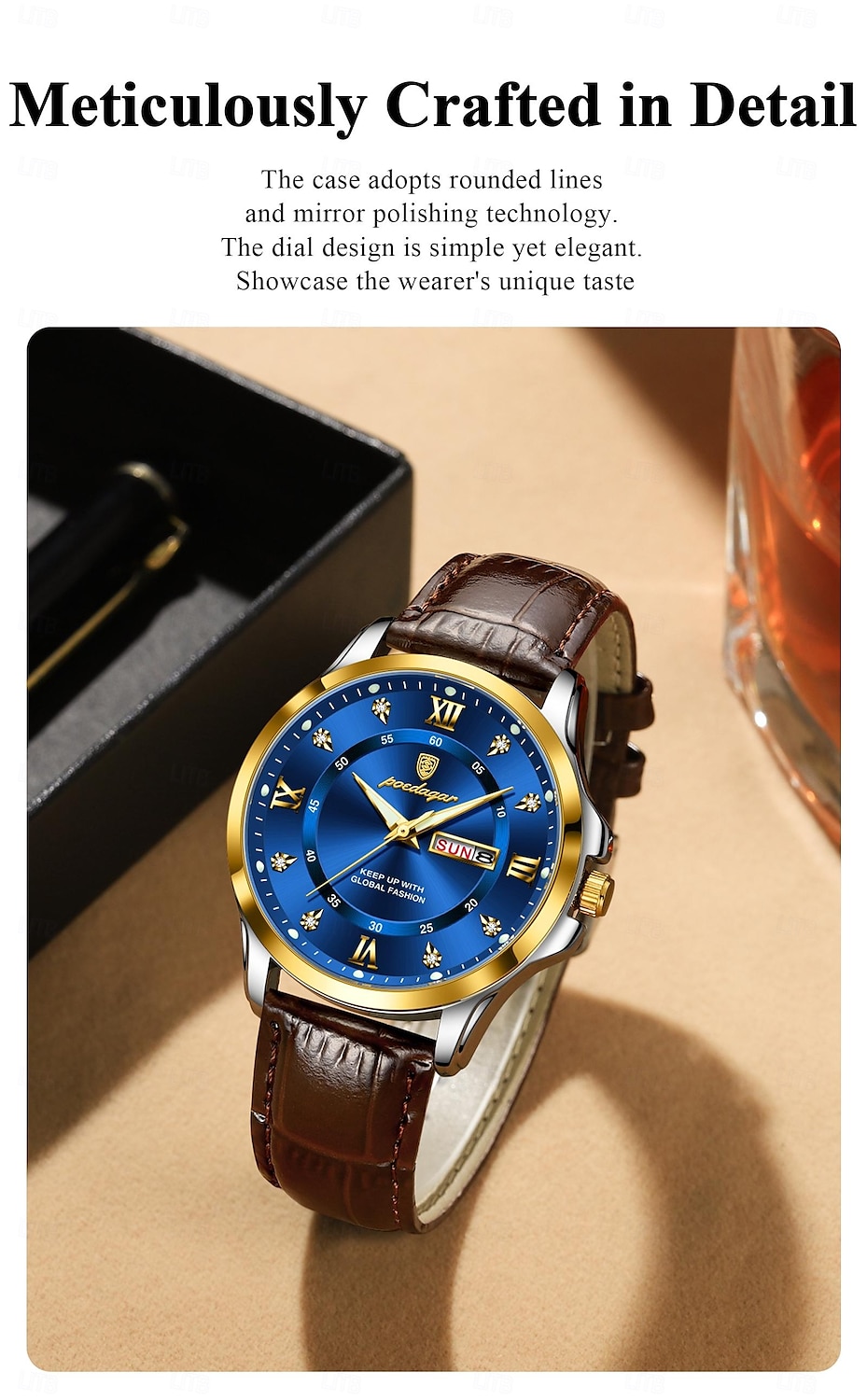 Top Luxury Man Watch Date Week Waterproof Luminous Leather Men Wristwatch Casual Male Clock Sports Men's Quartz Watches 2025 - $37.99 –P3