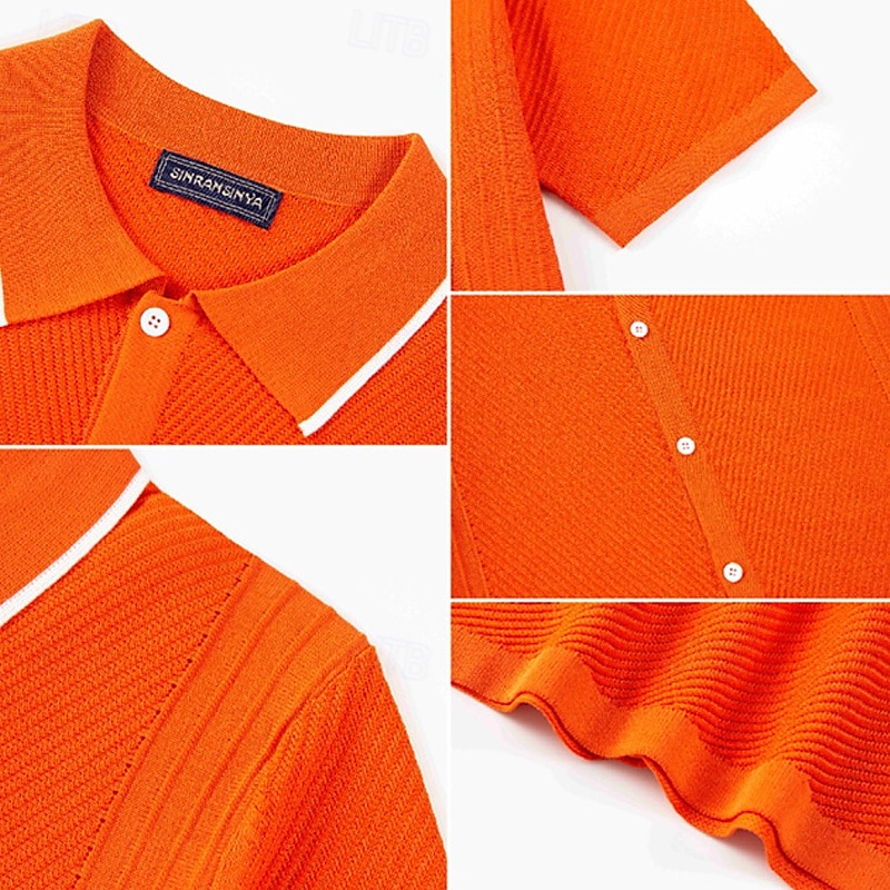 Ανδρικά Button Up Polos Πουκάμισο γκολφ Causal Αθλητικά Πέτο Κοντομάνικο Μοντέρνα Βασικό Σκέτο Κουμπιά Καλοκαίρι Μπλε Πορτοκαλί Γκρίζο Button Up Polos 2025 - $34.99 –P4