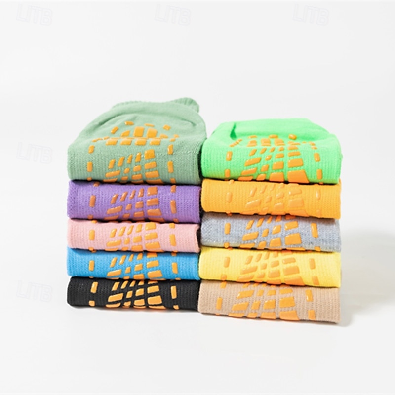 4 Paar Grip-Pilates-Socken für Damen, rutschfeste Yoga-Sportsocken, atmungsaktive Trampolin-Grip-Socken für Kinder und Erwachsene, Baby-Bodensocken mit Silikon-Grip für Tanz, Zuhause, Fitnessstudio, 2025 - $9.99 –P12
