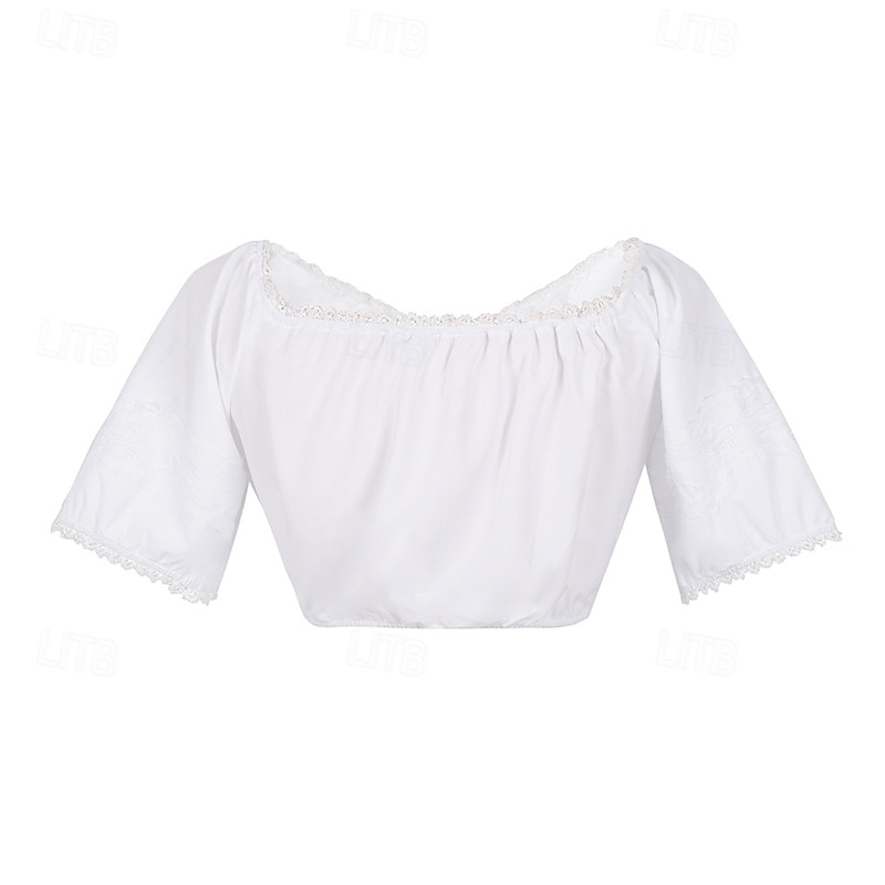 Rochie de dirndl cu flori pentru femei cu șorț roz și bluză pentru festivalul de bere Oktoberfest Wiesn 2025 - $59.99 –P7