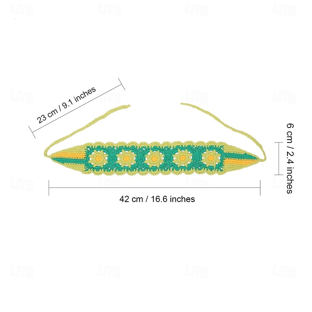 hippie haarbandana's hoofdbanden voor vrouwen boho hoofdband gebreide haarbanden bloemen hoofddoek voor meisjes 2026 - $11.49 –P3