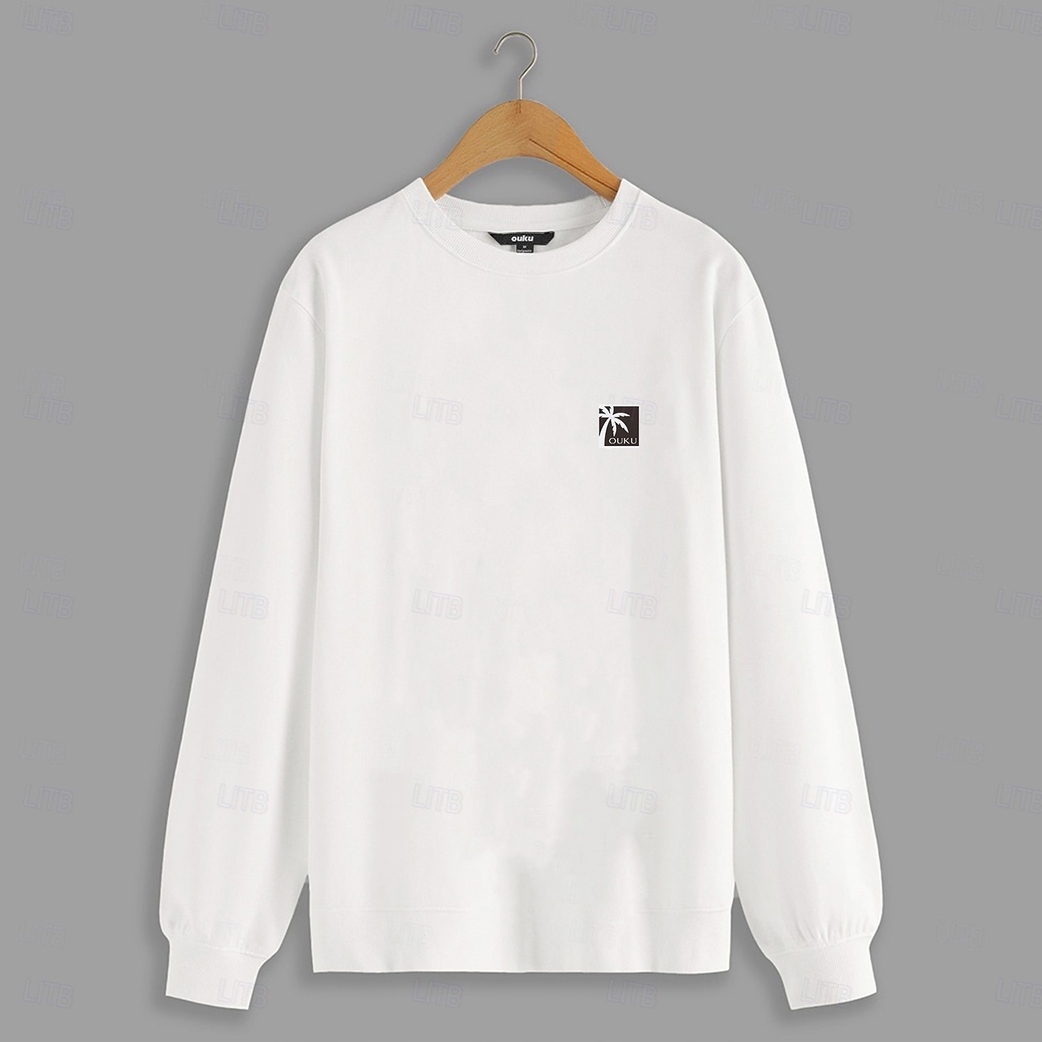 Voor heren Sweatshirt Wit Strakke ronde hals Effen Afdrukken Casual Dagelijks Sport Andere prints Basic Sportschoenen Herfst Winter Kleding Hoodies Sweatshirts Lange mouw 2025 - $34.99 –P1